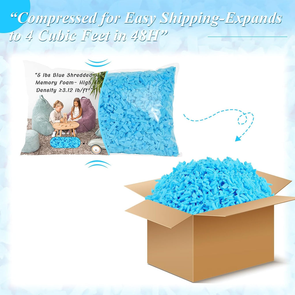 Bean Bag Filler, 10lbs Gel Shredded Memory Foam Filling, High Density Refill & Replacement Foam for Bean Bag Chair, Pillow Stuffing, Couch Cushions, Dog Bed, Pouf Ottoman, Stuffed Animals, Arts Crafts