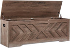 55.1” Storage Bench, Extra Large Entryway Bench with Storage,Storage Chest with 2 Safety Hinges,Blanket Storage,Shoe Storage Chest for Bedroom,Living Room,Easy Assembly. (Greige)