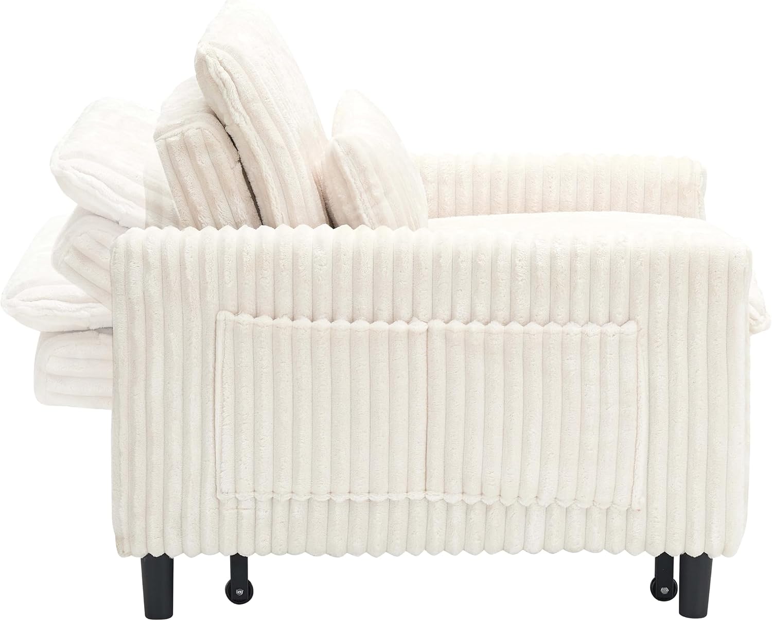 Foldable Sofa Bed Chair for Small Spaces, Comfortable Lounger with Pillow for Apartment, Bedroom, Balcony, Multi-Reclining Positions, Compact and Space Saving (Beige)