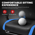 GTPLAYER Gaming Chair High Back Computer Chairs with Foot Rest for Adults, Ergonomic Height Adjustable Recliner Chair 300lbs with Linkage Armrest and Lumbar Support for Home Office, Blue