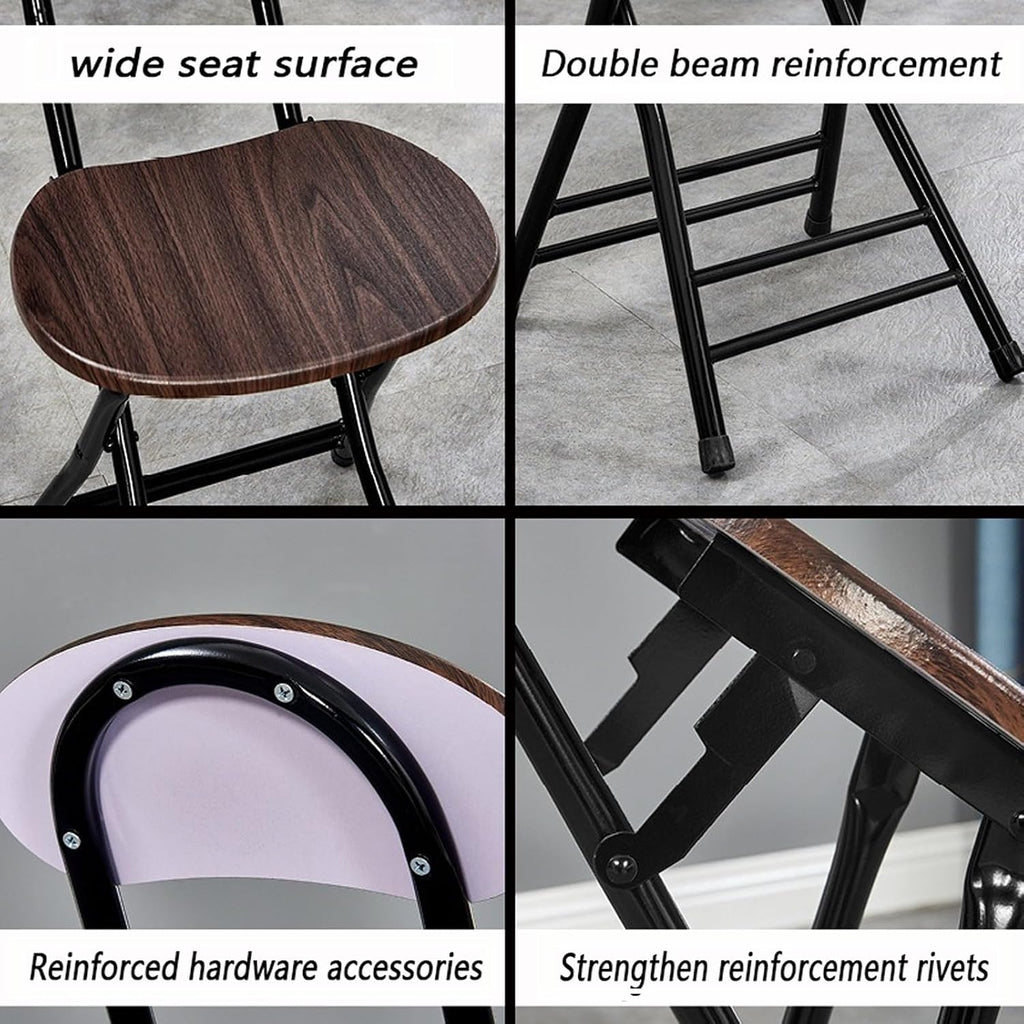 Modern Kitchen Barstools, Stacking Chairs, Video Game Chairs, Folding Stools, for Wedding, Banquets, Celebrations, Dinning, Office(Brown Woodgrain)