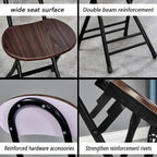 Modern Kitchen Barstools, Stacking Chairs, Video Game Chairs, Folding Stools, for Wedding, Banquets, Celebrations, Dinning, Office(Brown Woodgrain)