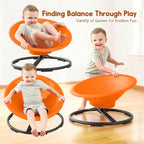 Spinning Chair for Autistic Kids, Sit and Spin Autism Toys for Age 3+, Sensory Swivel Chair Enhancing Motor Skills, Educational Indoor & Outdoor Toys (Orange)