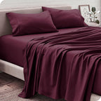 Box Pleated Bed Skirt – 100% Egyptian Cotton, 11 Inch Drop Bed Frame Cover Easy to Put On Hotel Class Luxurious Bedding (Wine, Queen, 11 Inch Drop)