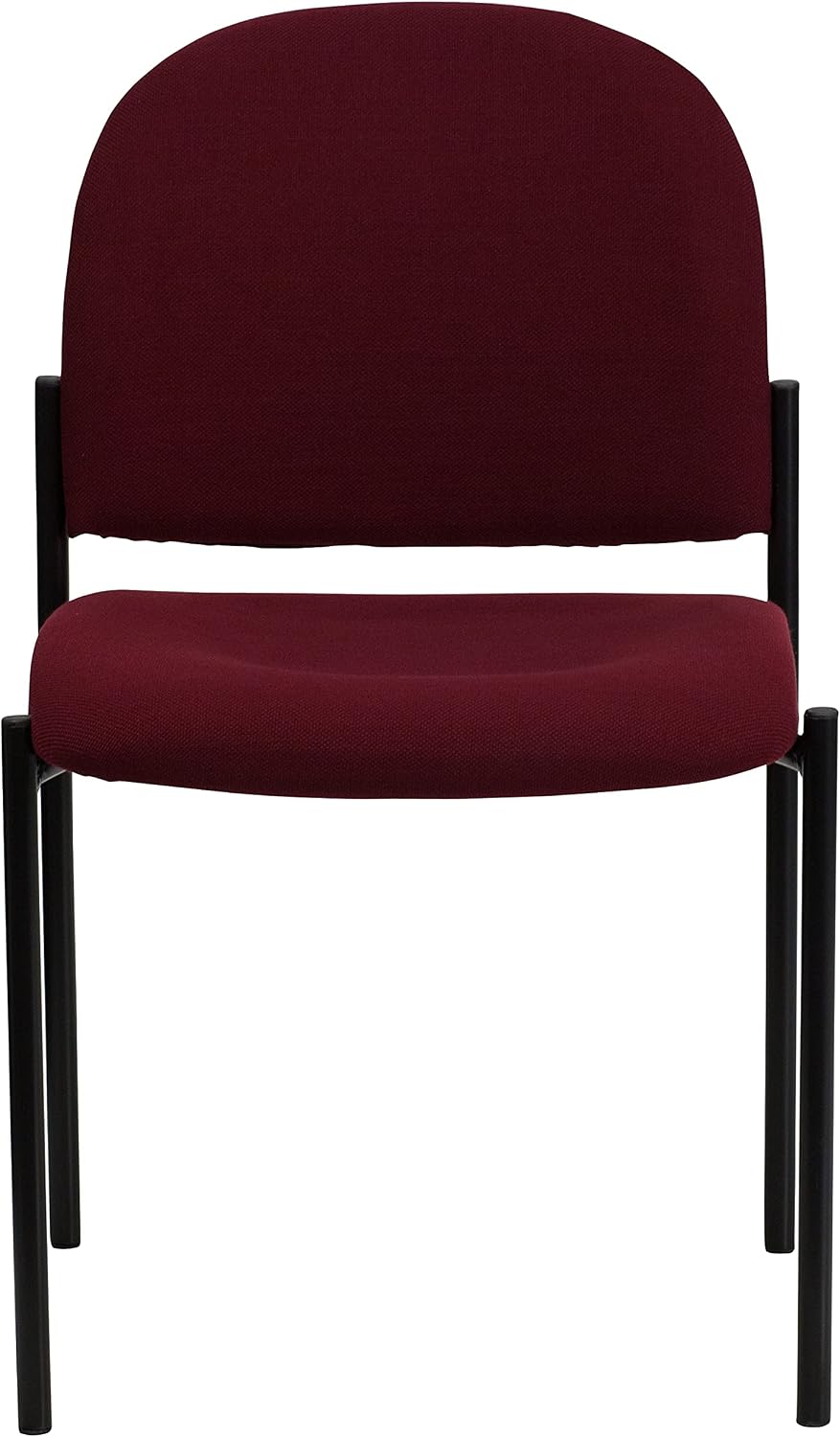 EMMA + OLIVER Comfort Burgundy Fabric Stackable Steel Side Reception Chair