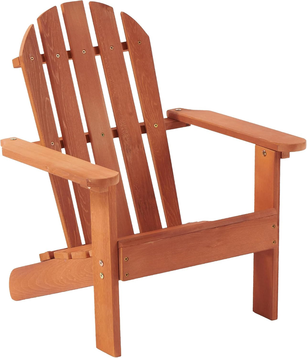 Wooden Kid's Adirondack Chair for Indoor and Outdoor, Natural Cedar Patio Lounge Chiar for Kids