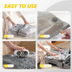 15 Pack Travel Vacuum Bags with Electric Pump, 70KPa Vacuum Storage Bags for Clothing, Reusable Space Saver Bags for Suitcase, Travel & Home Storage, Alpine White