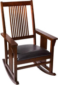 Giftmark Mission Style Rocking Chair with Upholstered Seat, Style A, Cherry