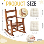 Yalikop Kids Rocking Chair Cushion Pad Set Toddler Rocking Chair Indoor Outdoor Wooden Rocker Child Patio Rocker for Porch Balcony Lawn Indoor Outdoor(Brown,Ages 2-5)