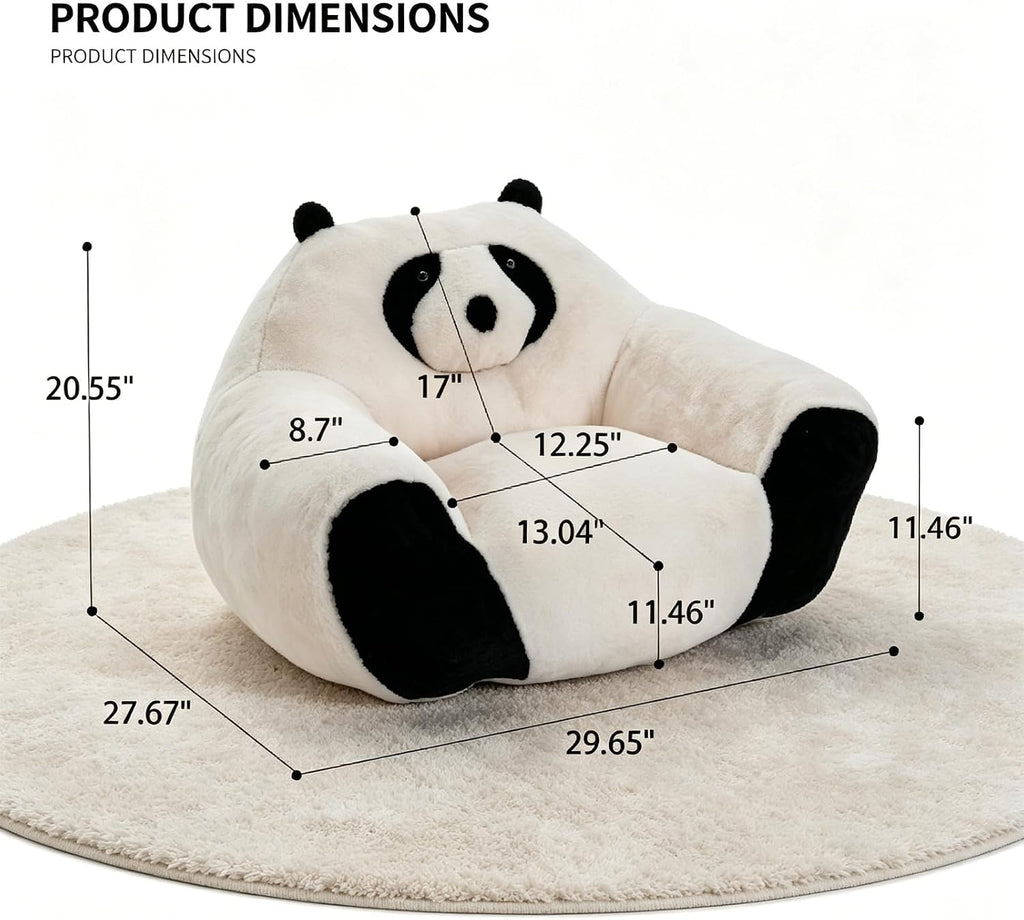 Giant Bean Bag Chair for Adults and Kids, Panda-Shaped beanbag Chair with Soft Plush Fabric, Oversized Boneless Reading, Lounge Chair for Bedroom, Living Room