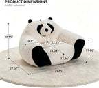 Giant Bean Bag Chair for Adults and Kids, Panda-Shaped beanbag Chair with Soft Plush Fabric, Oversized Boneless Reading, Lounge Chair for Bedroom, Living Room