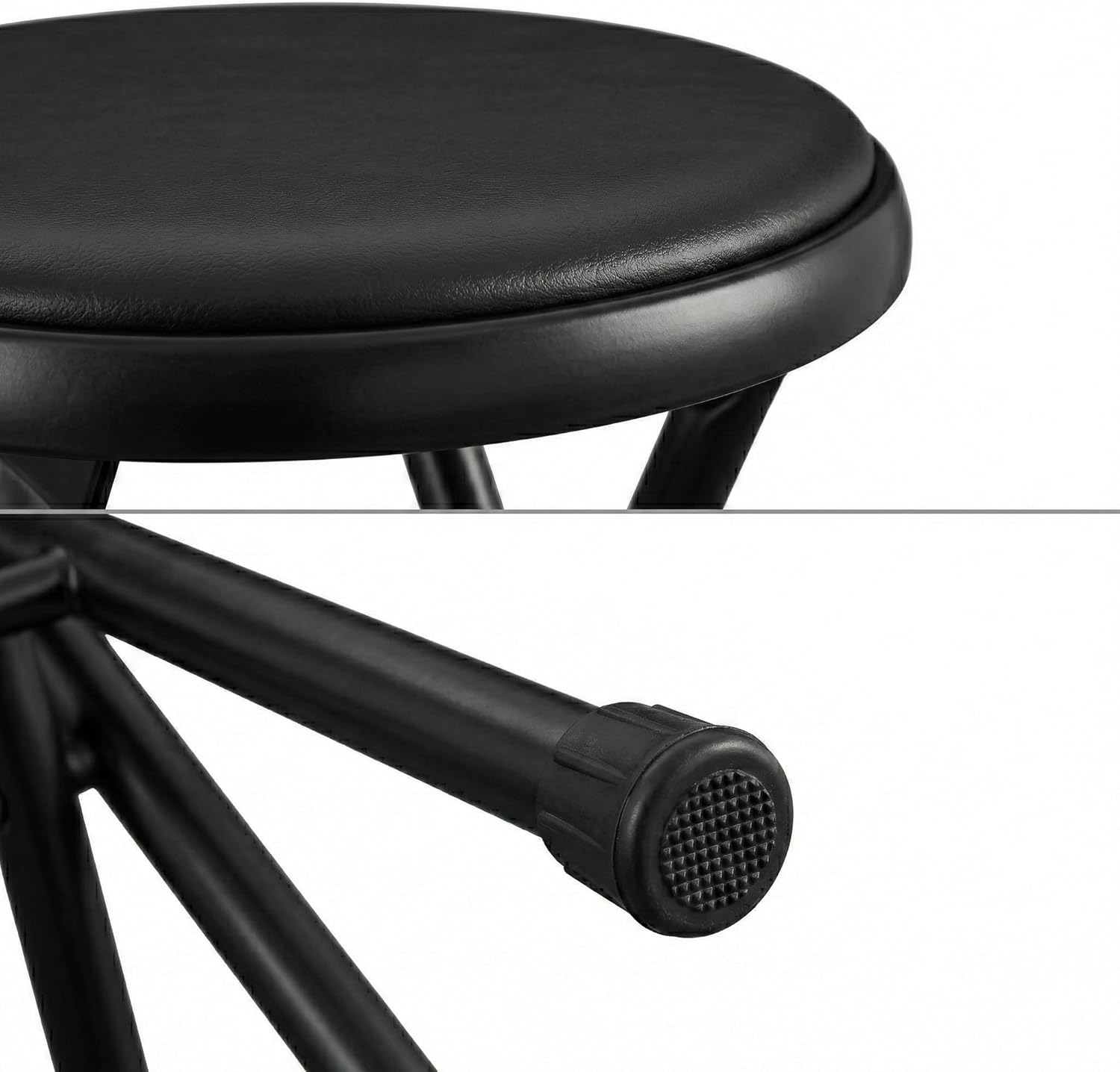 24 Inch Folding Stool Chair, Black Foldable Stool for Adults Portable, Lightweight Collapsible Bar Stool with Padded Seat, Compact Fold Up Stool for Parties, Weddings, Indoor Outdoor Use