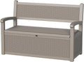 DRATO 75 Gallon Storage Bench Deck Box Outdoor Indoor,Lockable Durable All-Weather Seating with Hidden Storage,Deck Storage for Garden, Pool, Patio,Gray