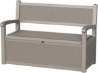DRATO 75 Gallon Storage Bench Deck Box Outdoor Indoor,Lockable Durable All-Weather Seating with Hidden Storage,Deck Storage for Garden, Pool, Patio,Gray