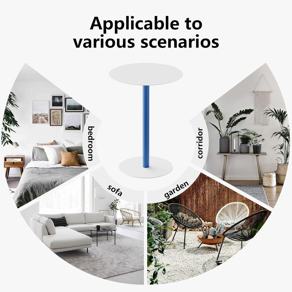 Round Side Table,Modern Corner Drink Coffee Accent End Table for Bedside,Sofa,Living Room, Bedroom,Office,Small Spaces,15.75"x23.6"Inch