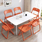 Plastic Folding Chairs - Pack of 1 Portable Folding Chairs for Dining, Office, Vanity, Makeup, Study & Home Soft Seating(Rojo)