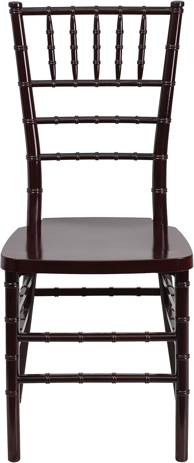 Flash Furniture 2 Pack HERCULES PREMIUM Series Mahogany Resin Stacking Chiavari Chair