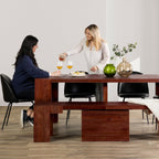 Transformer Table - Solid Wood Extendable Dining Table, Seats 2-12, Expandable Dining Room Table, Space-Saving Furniture, Kitchen and Dining Room Furniture (Red Oak, Table + Bench)