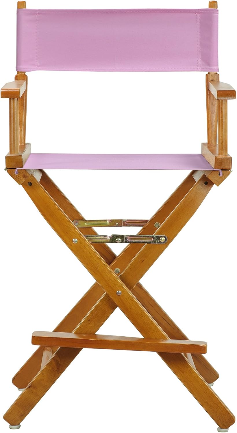 Casual Home 220-05/021-22 Director Chair 24" - Counter Height Honey OakFrame/Pink Canvas