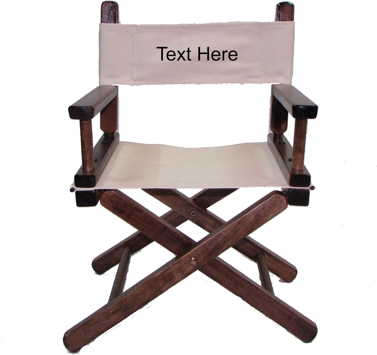 TLT Personalized Imprinted Walnut Frame Toddler's Directors Chair by Gold Medal - Khaki Canvas