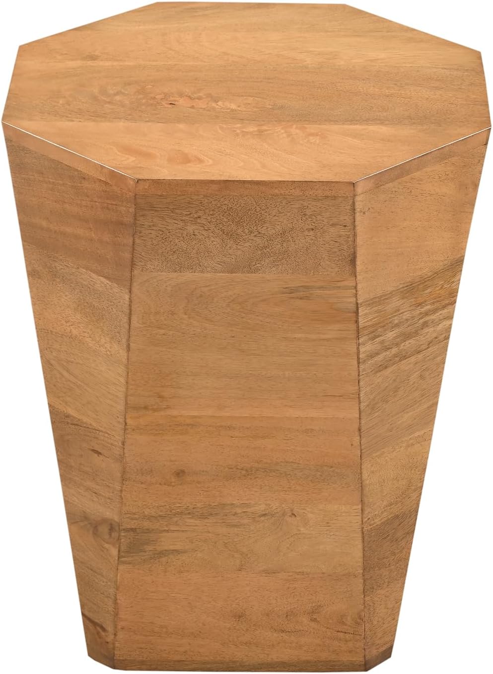 Indoor Side Table for Home Decor | Wooden end Table for Living Room, Bedroom, entryway, Office | Octagonal Modern Contemporary Accent Table for Room Decor | Natural Brown