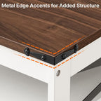 YATINEY Mini Fridge Stand with Storage, Refrigerator Stand with Mobile Drawer, Mini Fridge Cabinet for Heavy Microwave Stand, Mini Fridge Cart for Dorm, Bedroom, Kitchen,White and Walnut HB50WH