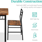 Best Choice Products 5-Piece Modern Dining Set W/Steel Frame, Space Saving Rectangular Kitchen Table W/ 4 Matching Chairs & Storage Rack for Apartments, Kitchens & Dining Rooms - Medium Brown/Black