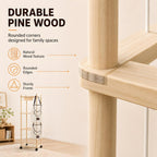 Stuffed Animal Storage & Organizer, Wooden Cute Zoo | 2 Removable Hanging Storage Net, Toy Holder, For Toddler Rooms, Playrooms & Bedrooms