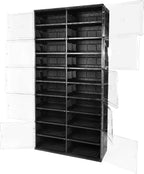 10 Tiers 40 Pairs Easy Assembly Shoe Shelves Organizer with Doors Foldable Shoes Rack Organizer for Closet Entryway Living Room