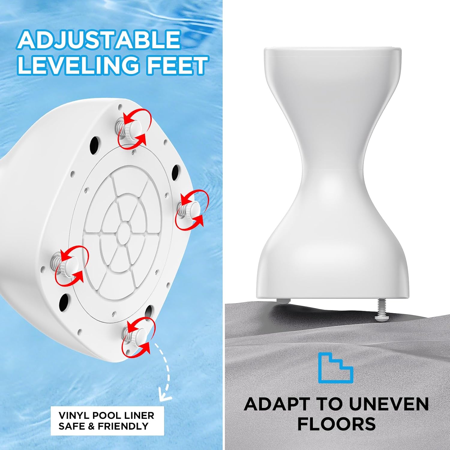 26" Pool Stools for Underwater, Pre-Weighted Pool Bar Stool Prevents Floating, Easy Assembly Non-Float Submersible Seats, Vinyl-Safe Waterproof Chairs for Inground Pool, Sun Shelf & Patio-White