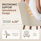 MALOL Dining Room Chair Set of 2, Upholstered Kitchen Chairs with Wood Legs, High-Back Padded Dining Chairs for Dining Room/Restaurant/Cafe, Beige