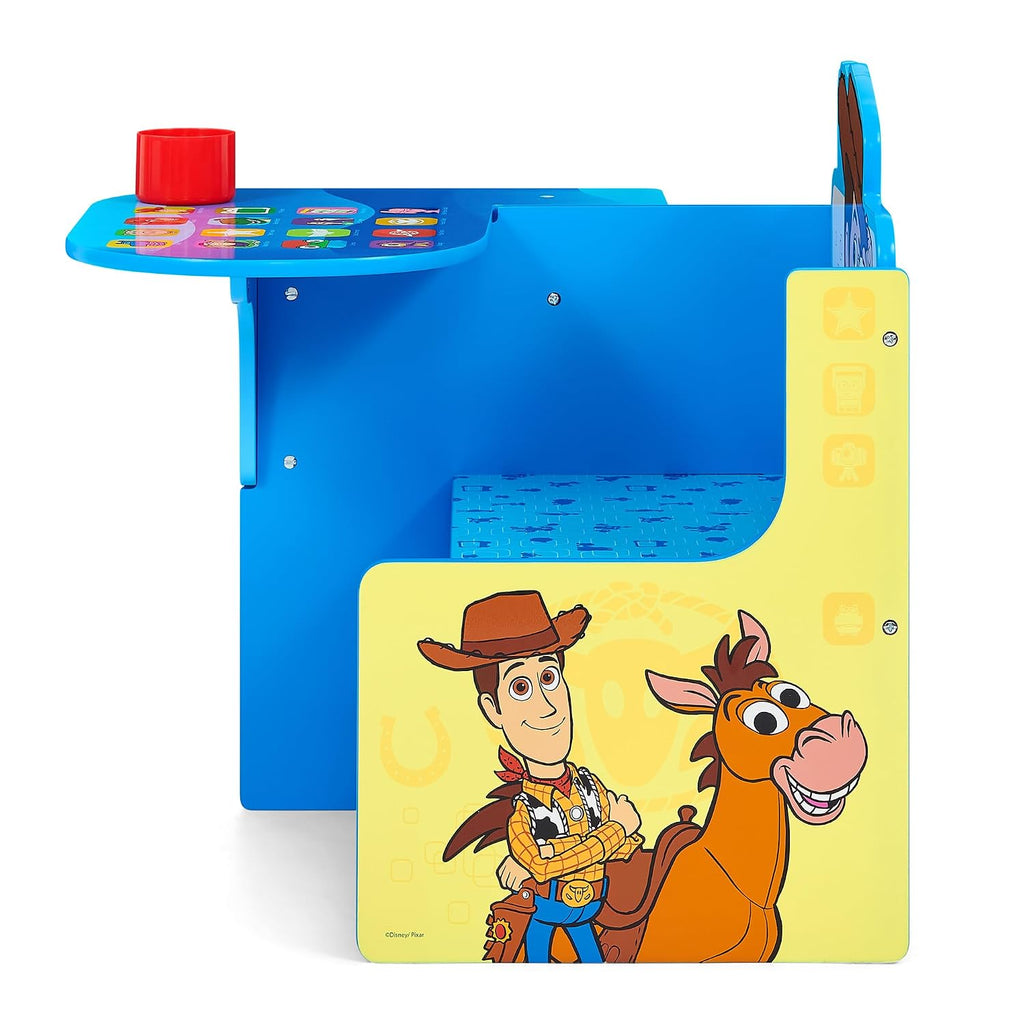 Delta Children Chair Desk with Storage Bin, Toy Story 5 | Kids Chair Desk Includes Fabric Storage Bin and Cup Holder, Low to the Ground for Easy Access, Ideal for Toddlers/Kids Age 3+