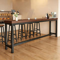 ZMHPLKH Narrow Bar Table for Small Spaces Industrial Rectangular Counter Height Table Retro Brown Wood Panel & Black Metal Frame Breakfast Bar Table for Apartments, Kitchen, Entryway