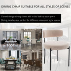 Riknuxi Boucle Dining Chairs Set of 4, Round Upholstered Dining Chairs with Black Metal Legs, Modern Dining Room Chairs for Dining Room, Kitchen