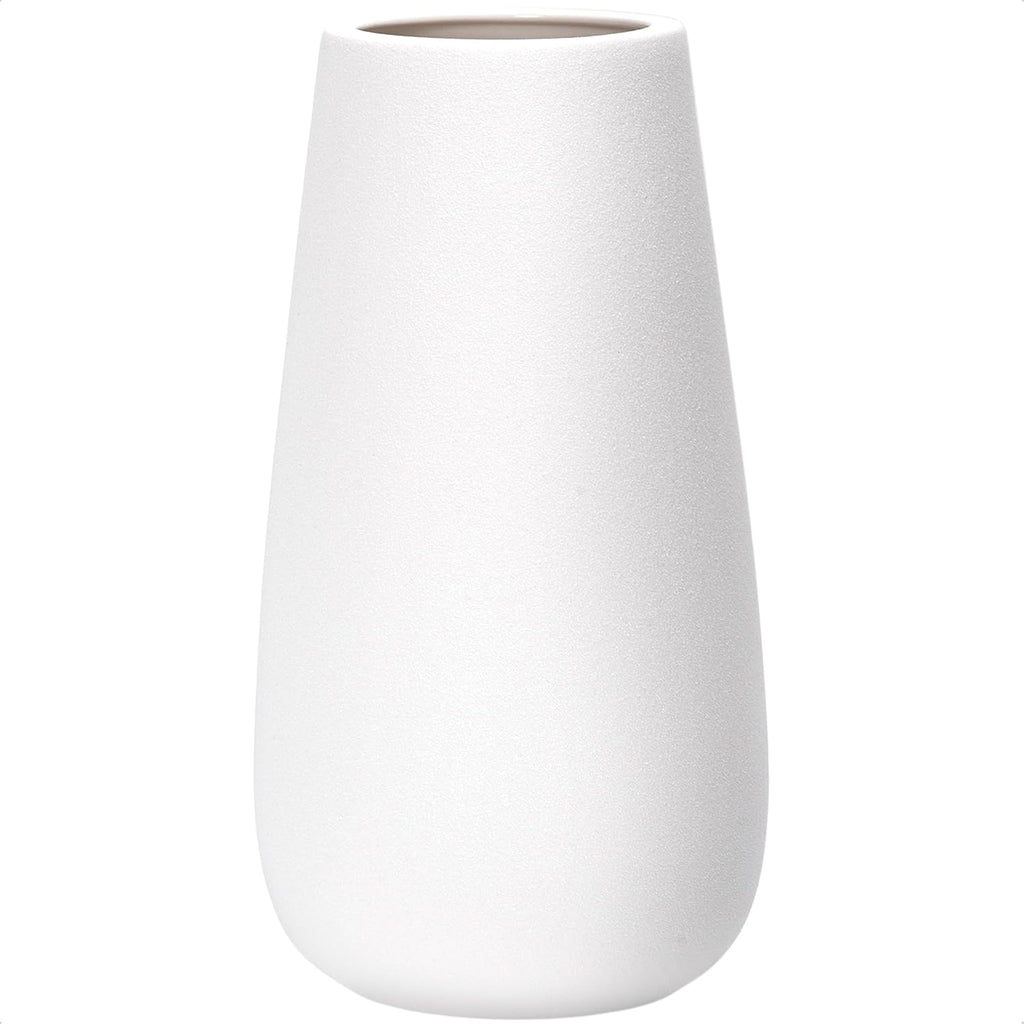 D'vine Dev 12 Inch Ivory Elegant Oval Ceramic Vase for Flowers, Home Décor Vase with Design Box, VS-LD-C-2