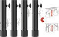 Folding Table Risers for Straight/Bent Leg, Durable Table Leg Extensions 2 Levels/Heights Table Leg Extenders 3.6in | 5.2in - All for Treating Your Back Pain (4-Pack)