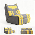 Kids Sofa Chair, Superhero-Inspired Gaming Lounge Seat with High-Density Foam, A Soft Fabric Modular Chair for Playroom, Bedroom, Reading Corner, Grey with Yellow Accents