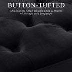 DUHOME Button-Tufted Ottoman Bench, Upholstered Bedroom Benches Velvet Footrest Stool Accent Bench for Entryway Dining Room Living Room Bedroom End of Bed, Black