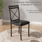 VECELO 5 Piece Dining Table Set for 4, Faux Marble Dinette with Chairs for Kitchen, Breakfast Nook, Small Space, Pure Black