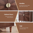 XEW 39.4" Sideboard Buffet Cabinet with Storage for Kitchen | Mid-Century Storage Cabinet with 2 Doors and Shelves, Credenza Buffet Table Coffee Bar for Dining Room, Walnut