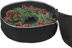 Heavy Duty Christmas Wreath Storage Bag 48" - Handles Made Of Durable 600D Oxford Polyester Material Storage Bag Extra Large 48” Holiday Wreaths Container (Black)