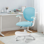 Kids Desk Chair,Ergonomic Study Chairs with Adjustable Height,Breathable Mesh Removable,Non-Slip Footrests,Suitable for Children Aged 5-12 Years Old,Blue