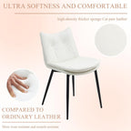 AVAWING Dining Chairs Set of 4, Faux Leather Upholstered Kitchen Chairs with Button Tufted Back and Adjustable Footpads, Armless Accent Chairs for Dining Room and Living Room, White