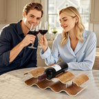 Table Wine Rack Countertop Freestanding Wine Racks & Cabinet 2 Tier 7 Bottles Wave Willow Wood Champagne Rack