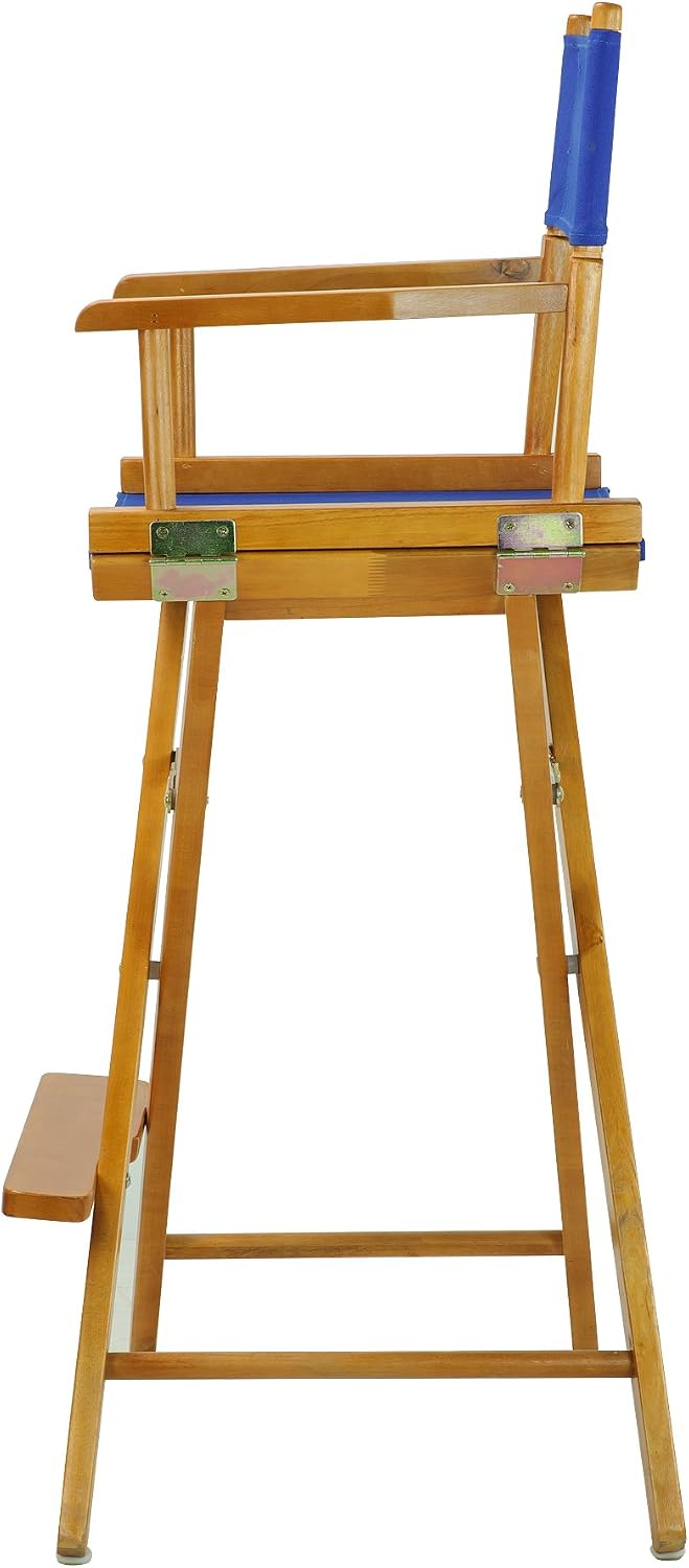Casual Home 30" Director's Chair Honey Oak Frame-with Royal Blue Canvas, Bar Height