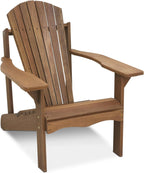Furinno TIOMAN Patio Chair, Adirondack Outdoor Lawn Chair, Armchair in Teak Oil, for Patio, Garden, Porch, Light Wood
