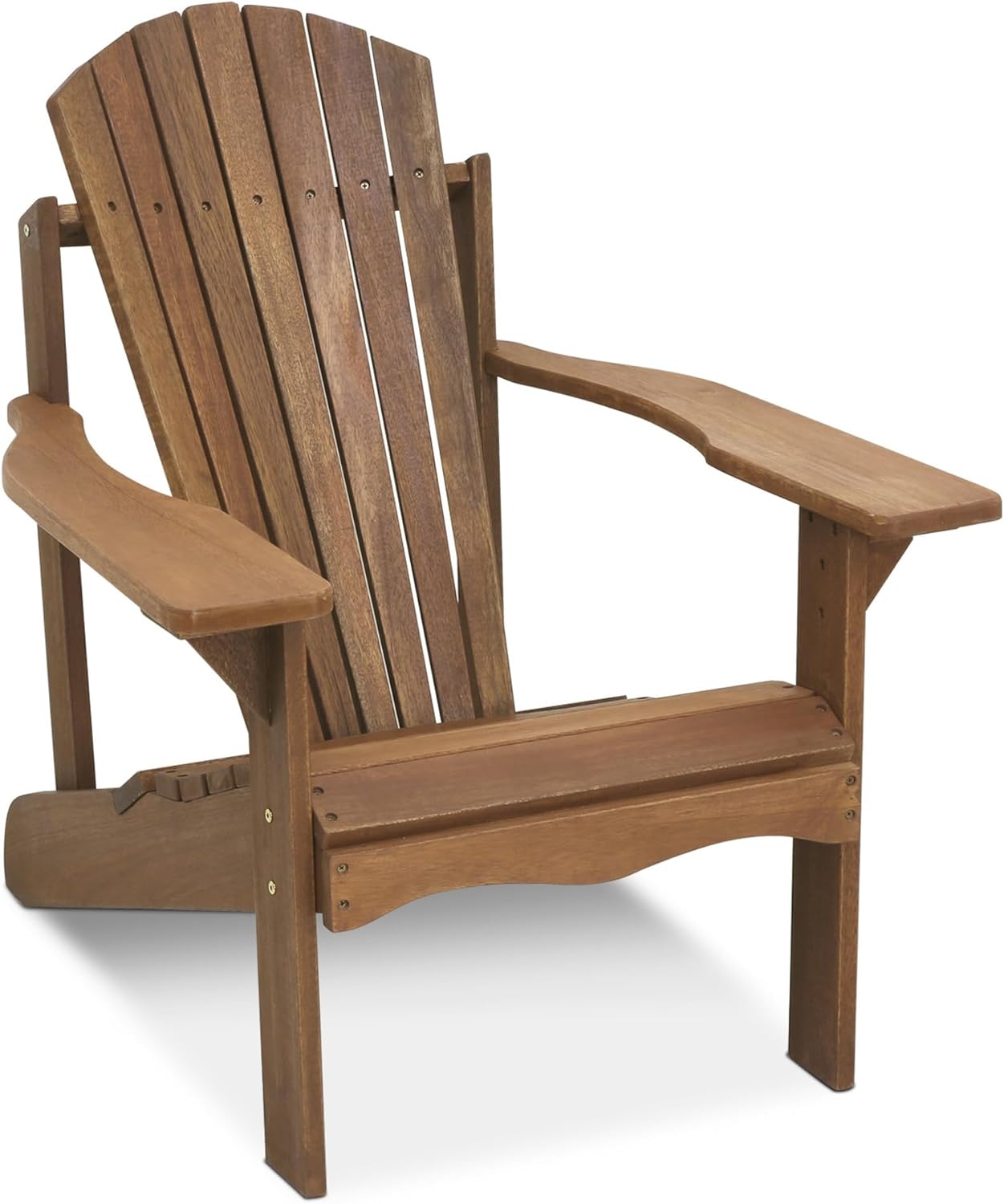 Furinno TIOMAN Patio Chair, Adirondack Outdoor Lawn Chair, Armchair in Teak Oil, for Patio, Garden, Porch, Light Wood