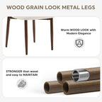 Beige Dining Chairs Set of 2, Modern Upholstered Dining Room Chair with Linen Fabric, Farmhouse Kitchen Side Chairs for Home, Apartment, Restaurant, Walnut Metal Legs(Chair Only)