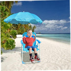 Kids Beach Chair with Umbrella, Kids Beach Chair with Umbrella, Foldable & Detachable Portable Oxford Cloth Cute with Canopy for Outdoor Summer, Blue
