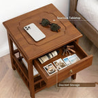YUNMUARY-End Tables Living Room,Sofa Table, Farmhouse Side Table with Drawers,12.99 Inches Wide Small End Tables for Small Spaces,Narrow Nightstand for Bedroom.Easy Assembly.